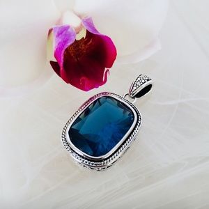 925 Sterling Silver London Blue Topaz Pendant